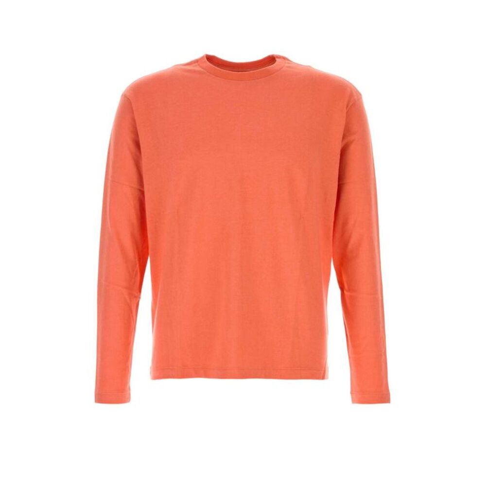 Auralee Men Orange Cotton Blend T-Shirt